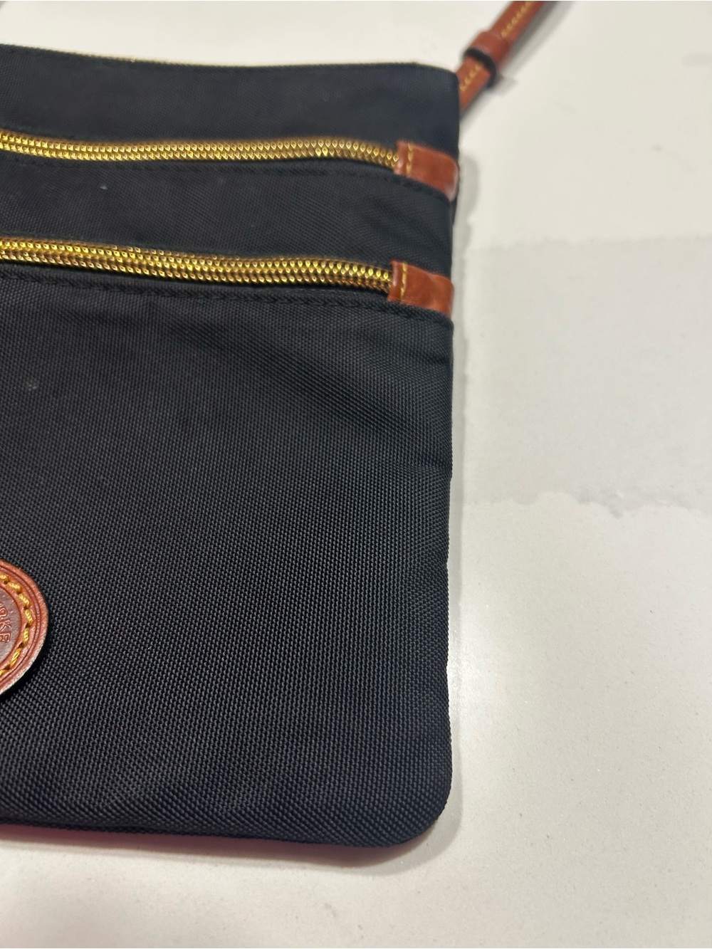 Dooney & Bourke Black Crossbody with Brown Leather Trim - Picture 9 of 16